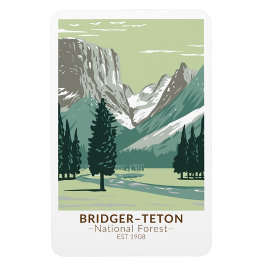 Bridger Teton National Forest Upper Green Magneet (Verticaal)