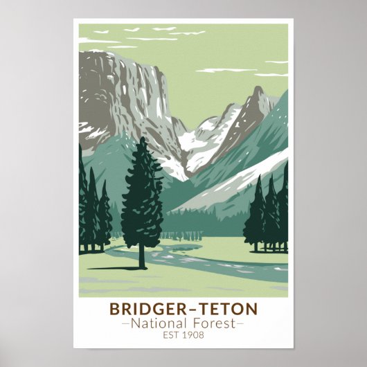 Bridger Teton National Forest Upper Green Poster (Voorkant)