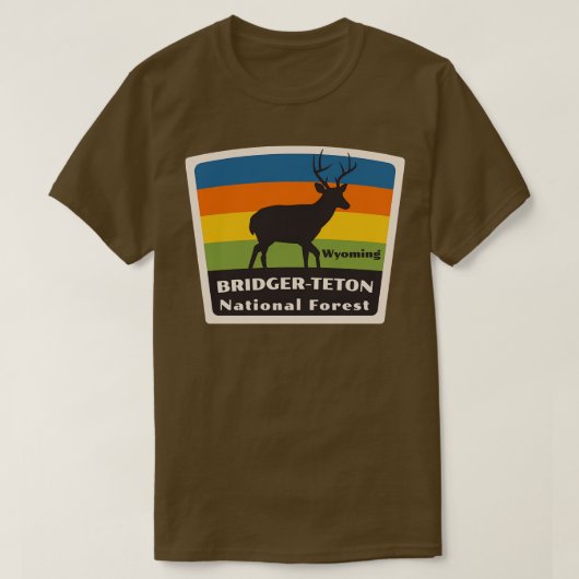 Bridger Teton National Forest Wyoming Roaming Hert T-shirt (Design voorkant)