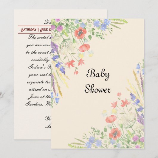 Bridgerton Baby shower Kaart (Voorkant / Achterkant)