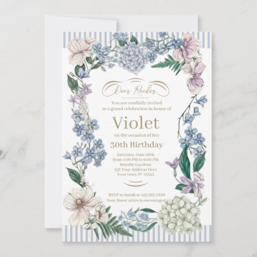 Bridgerton Birthday Invitation Kaart (Voorkant)