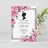 Bridgerton bruids douche uitnodiging bloemen (Staand voorkant)