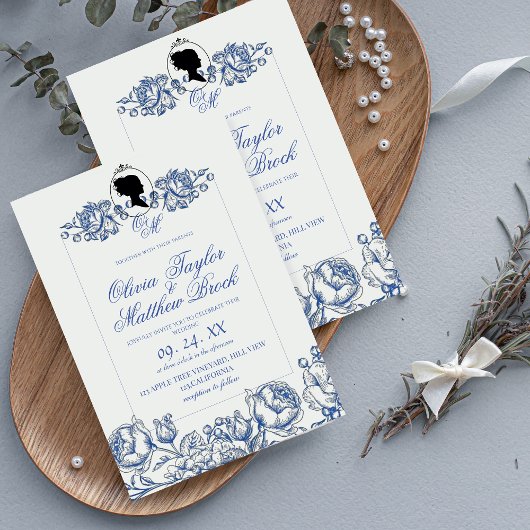 Bridgerton bruiloft uitnodiging Lady Dusty Blue Bo