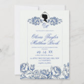 Bridgerton bruiloft uitnodiging Lady Dusty Blue Bo (Voorkant)