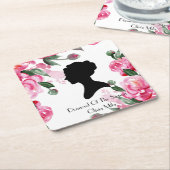 BRIDGERTON FLORAL VRIJGEZELLENFEEST KARTONNEN ONDERZETTERS (Schuin)