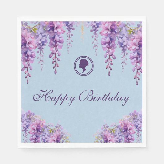Bridgerton geïnspireerde bloemrijke verjaardagsser servet (Voorkant)