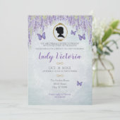 Bridgerton geïnspireerde uitnodiging van de theepa (Staand voorkant)