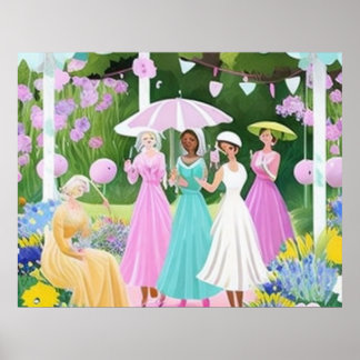 Bridgerton inspiratie waterverf schilderij floral poster