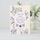 Bridgerton Inspired Regency Lavender Silhouette Save The Date (Staand voorkant)