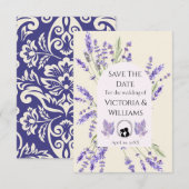 Bridgerton Inspired Regency Lavender Silhouette Save The Date (Voorkant / Achterkant)