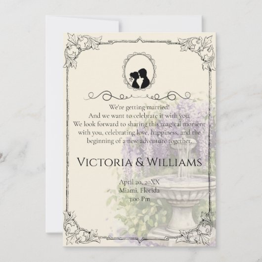 Bridgerton Inspired Regency Society Paper Wedding Kaart (Voorkant)