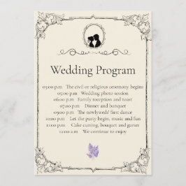 Bridgerton Inspired Regency Society Wedding Programmakaart