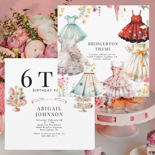 Bridgerton Theme Meisje Aankleden II Verjaardagsfe Kaart