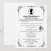 Bridgerton Wedding Invitation – Regency Style   Kaart (Voorkant / Achterkant)