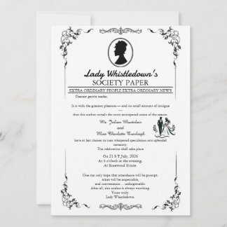 Bridgerton Wedding Invitation – Regency Style   Kaart
