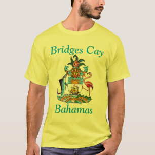 Bridges Cay, Bahama's met wapenschild T-shirt