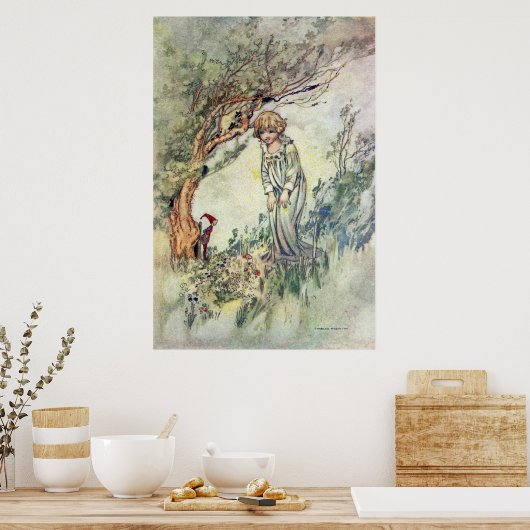 Bridget en Gnome van Charles Robinson Poster (Keuken)