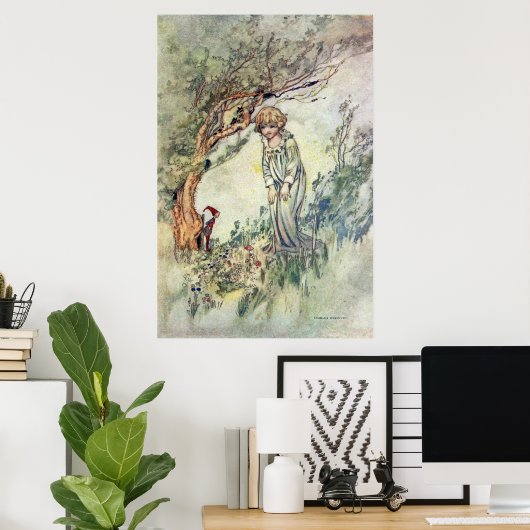 Bridget en Gnome van Charles Robinson Poster (Thuiskantoor)