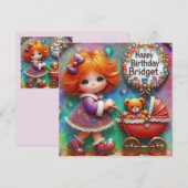 ~ BRIDGET ~ Gelukkige verjaardag ~ Teddy Bear ~ (Voorkant / Achterkant)