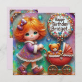 ~ BRIDGET ~ Gelukkige verjaardag ~ Teddy Bear ~ (Voorkant / Achterkant)