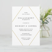 Bridget Geometric Modern Engagement Party Kaart (Staand voorkant)
