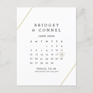 Bridget Geometric Modern Wedding Save the Date Aankondigingskaart