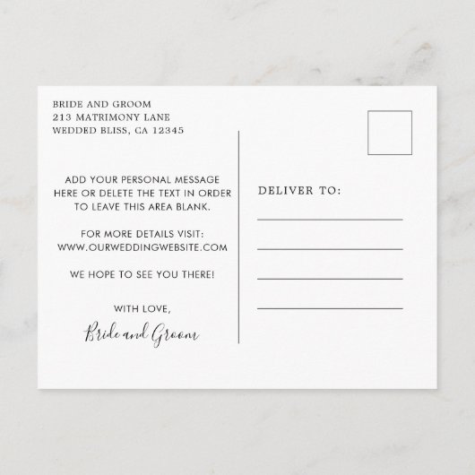 Bridget Geometric Modern Wedding Save the Date Aankondigingskaart (Achterkant)