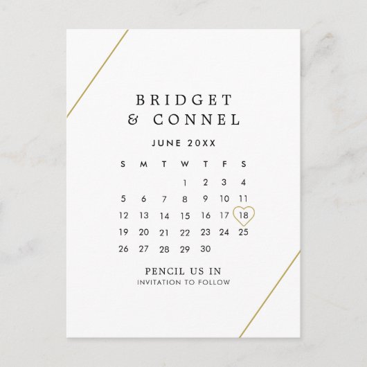 Bridget Geometric Modern Wedding Save the Date Aankondigingskaart (Voorkant)