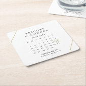 Bridget Geometric Modern Wedding Save the Date Kartonnen Onderzetters (Schuin)