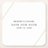 Bridget Geometric Modern Wedding Save the Date Kartonnen Onderzetters (Voorkant)