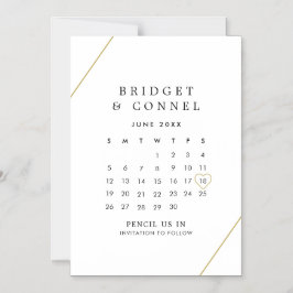 Bridget Geometric Modern Wedding Save the Date Magnetische Uitnodiging