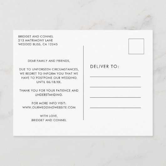 Bridget geometrische moderne bruiloft aankondigingskaart (Achterkant)