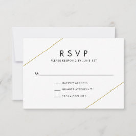 Bridget geometrische moderne bruiloft RSVP kaartje