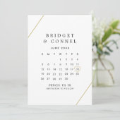 Bridget geometrische moderne bruiloft save the date (Staand voorkant)
