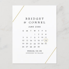 Bridget Geometrische Moderne Trouw Save the Date Aankondigingskaart