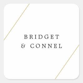 Bridget Geometrische Moderne Trouw Vierkante Sticker