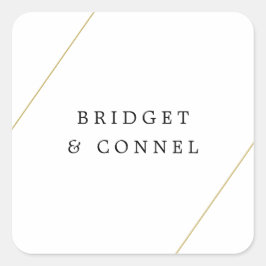 Bridget Geometrische Moderne Trouw Vierkante Sticker