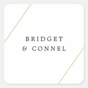 Bridget Geometrische Moderne Trouw Vierkante Sticker