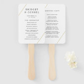 Bridget Geometrische Moderne Trouwprogramma Handwaaier (Voorkant en achterkant)