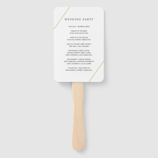 Bridget Geometrische Moderne Trouwprogramma Handwaaier (Achterkant)