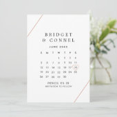 Bridget Rose Goud Geometrische Moderne Trouwdag Save The Date (Staand voorkant)