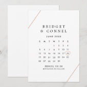 Bridget Rose Goud Geometrische Moderne Trouwdag Save The Date (Voorkant / Achterkant)