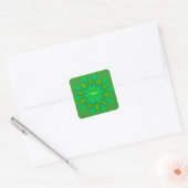 ~BRIDGET ~ WOW! ~ 10-punten Star ~ Green ~ Vierkante Sticker (Envelop)