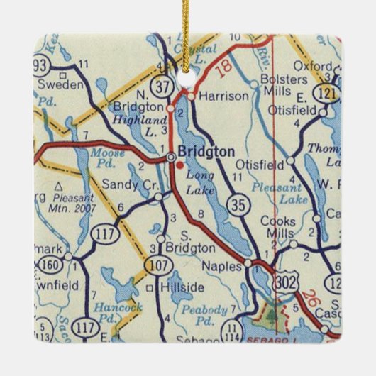 Bridgeton Maine Keramisch Ornament (Achterkant)