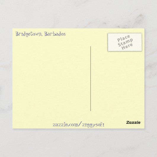 Bridgetown, Barbados Briefkaart (Achterkant)