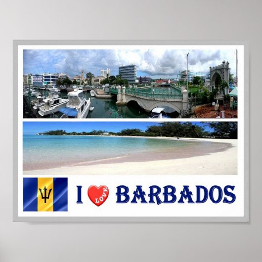 Bridgetown - Barbados - - Downtown - I Love - Poster (Voorkant)