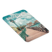 Bridgetown Barbados Illustratie Reizen Art Retro Magneet (Rechterzijde)