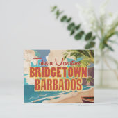 Bridgetown, Barbados Oude Reisposter Briefkaart (Staand voorkant)