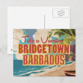 Bridgetown, Barbados Oude Reisposter Briefkaart (Voorkant / Achterkant)