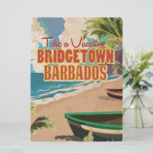 Bridgetown, Barbados Oude Reisposter Kaart (Staand voorkant)